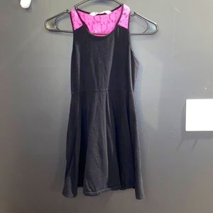 Simple black tank dress with pink lace!